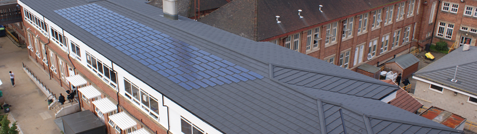 southport college with photovoltaic tiles