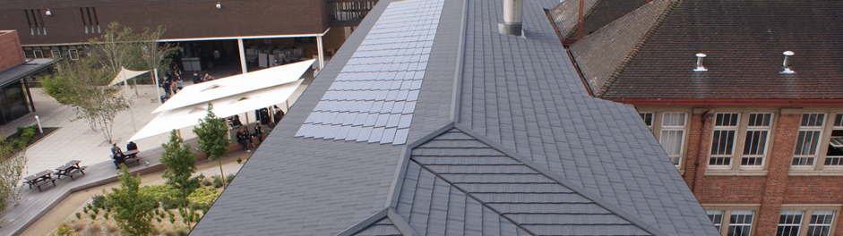 southport college with pv tile roofing
