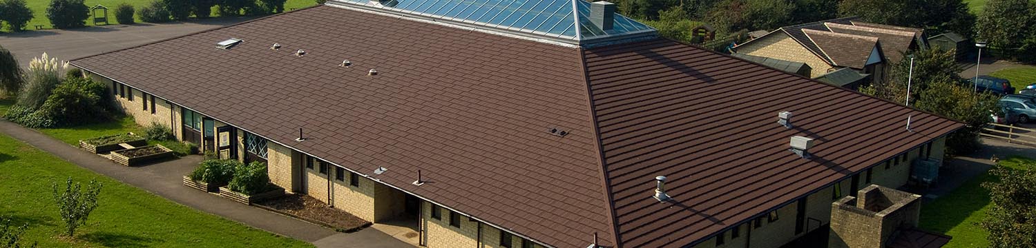 Fairford School Refurbishment Metrotile Lightweight Roofing Slate Bronze