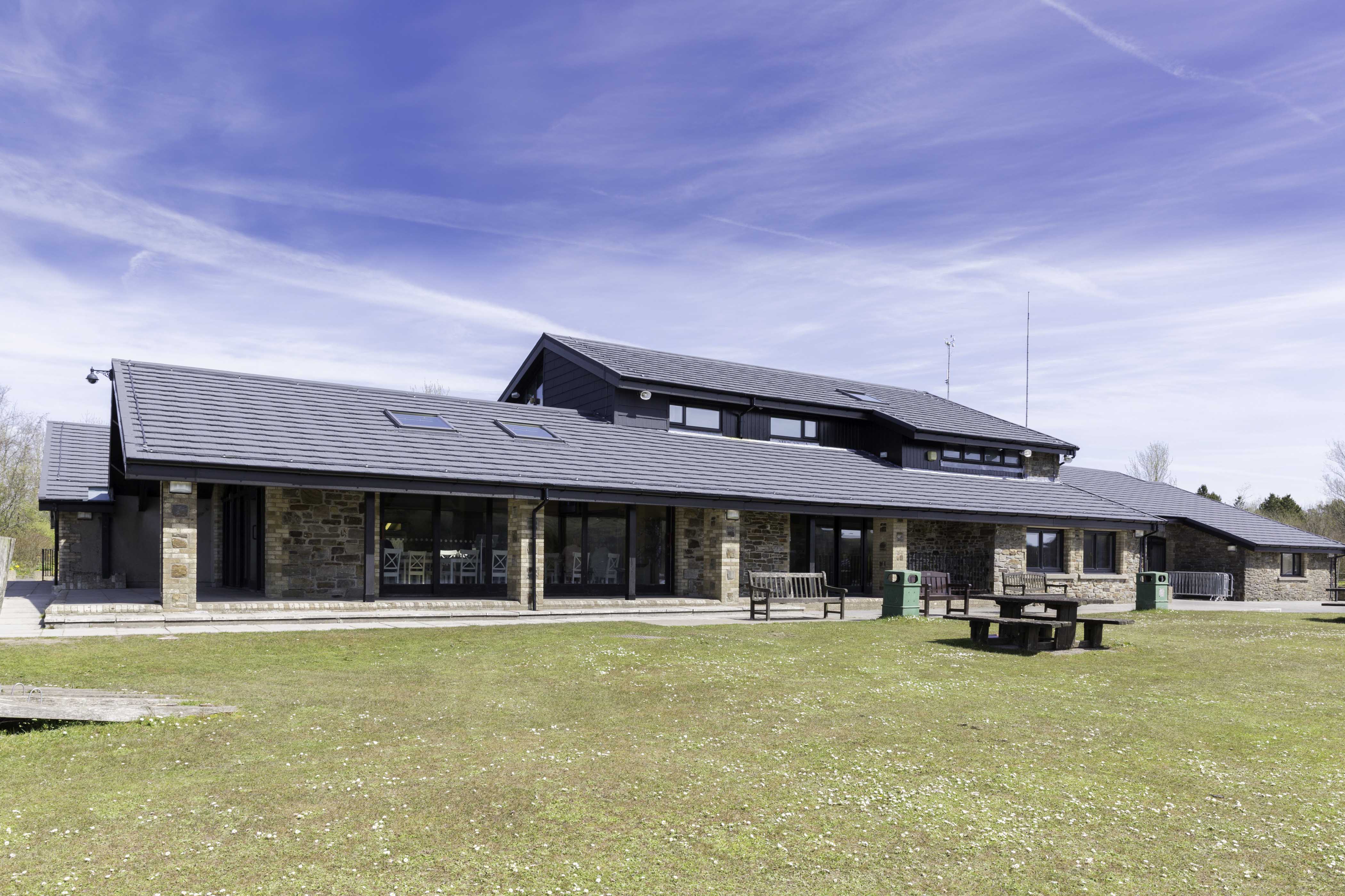 Bryn Bach Park Visitor Centre with Charcoal Metrotile Lightweight Roofing Slate .900 extra secure solution