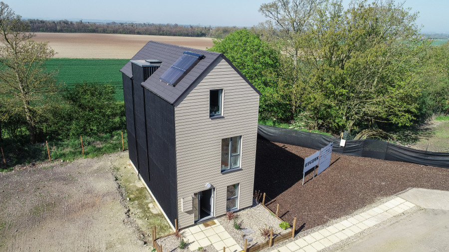 Cygnus Modular Off Site Home Metrotile Charcoal Roof